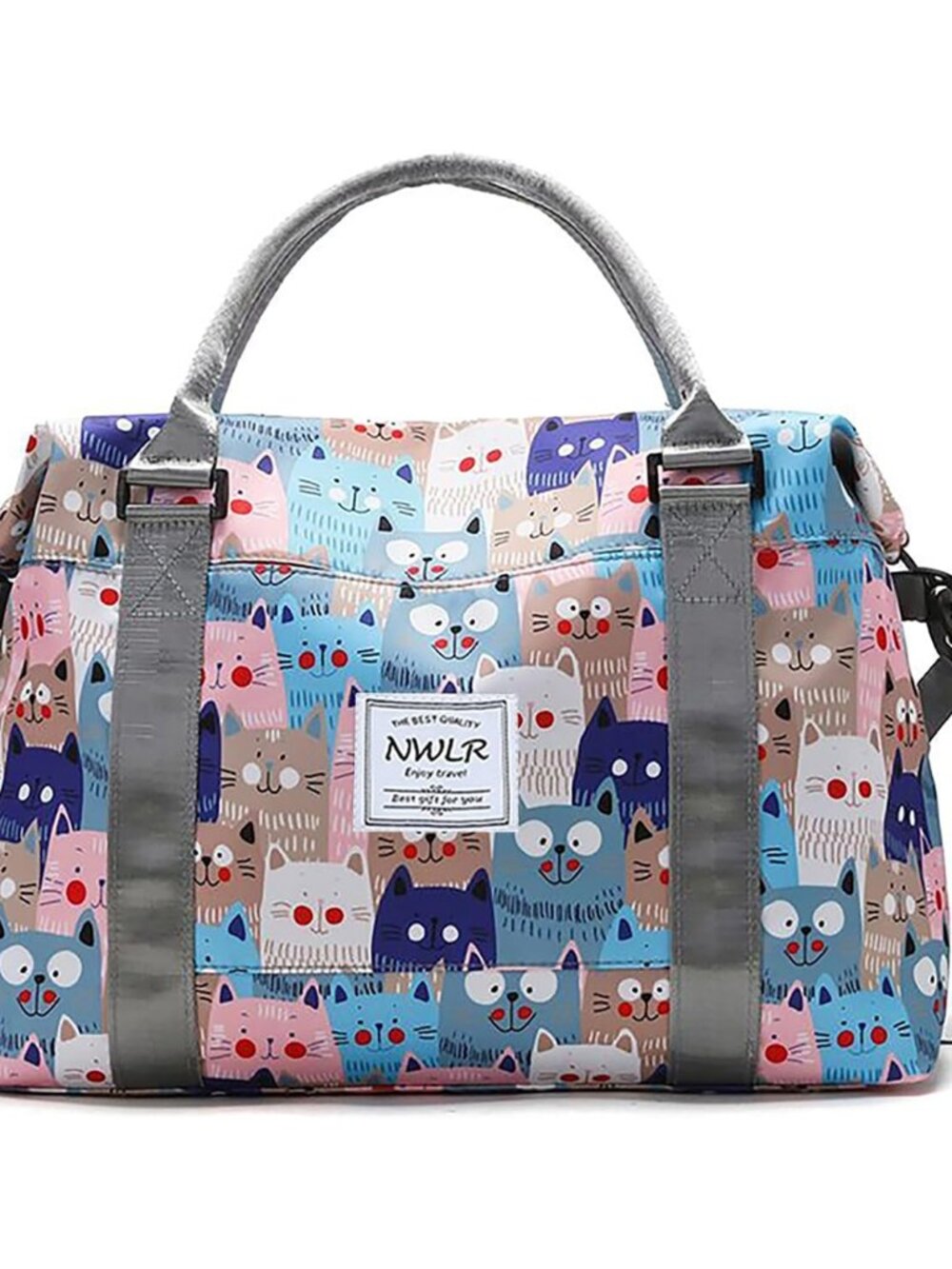 Travel Duffle Bag Weekender Overnight Gym Bag for Women, Cute Cats
